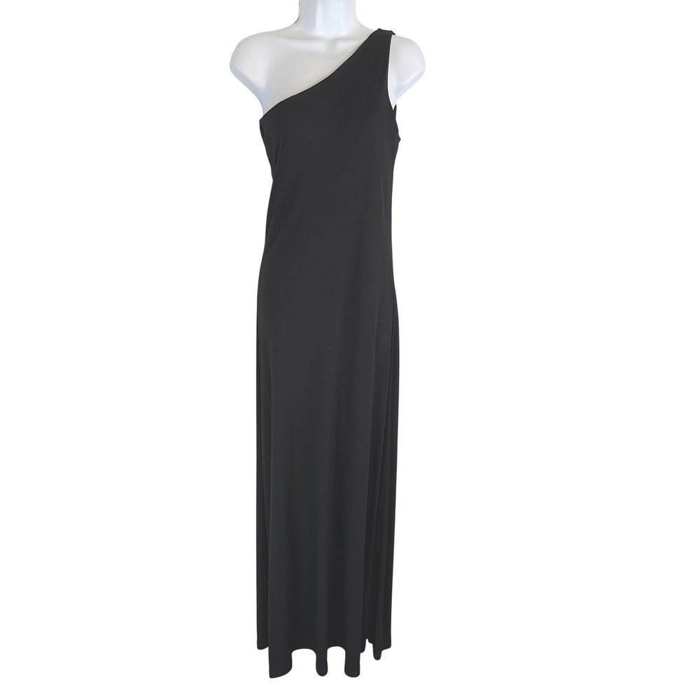 Lauren Ralph Lauren Women Elegant Chic Evening Maxi Dress One Shoulder Black 6-8